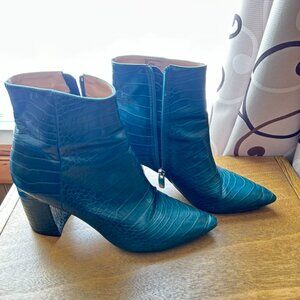 Teal Croc Ankle Boots - Steve Madden (8M)